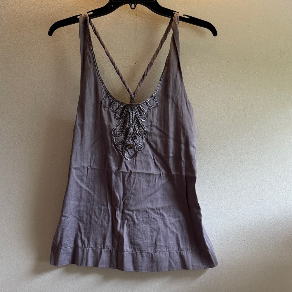 Banana Republic Silver Grey Embellished Top